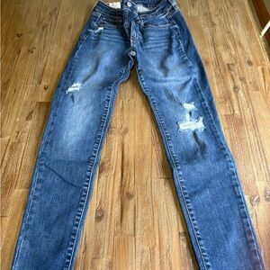 GAP Women's Distressed Skinny Jeans - Dark Blue